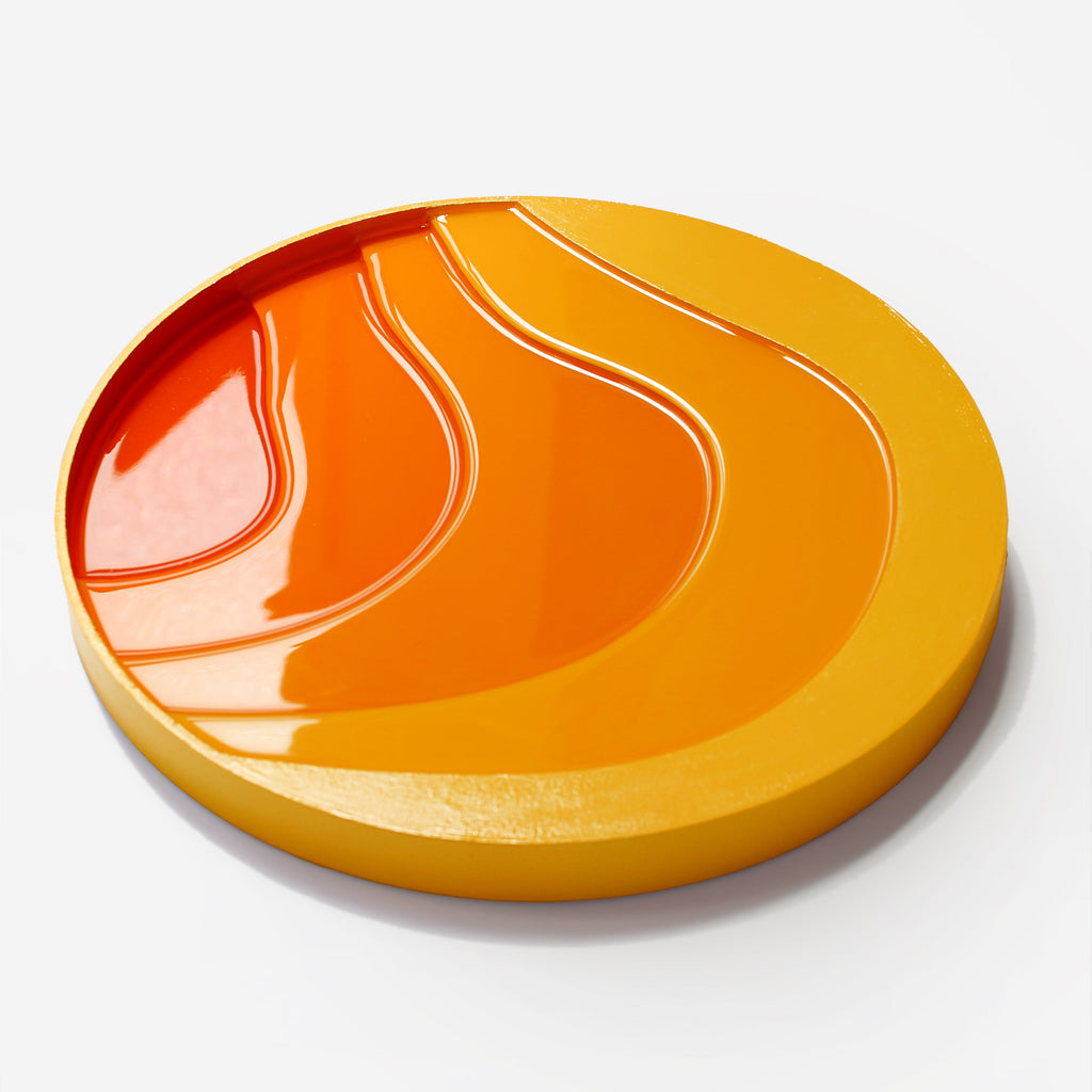 RED - 30 CM DIAMETER ROUND PAINTING