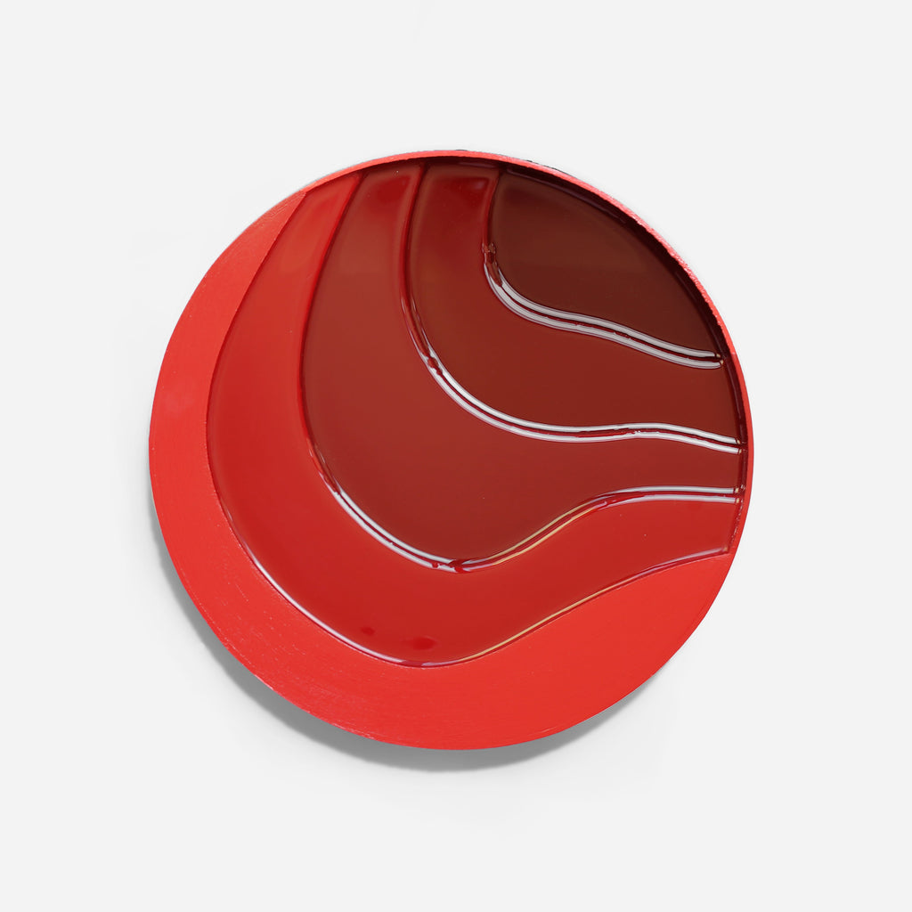 RED - 30 CM DIAMETER ROUND PAINTING