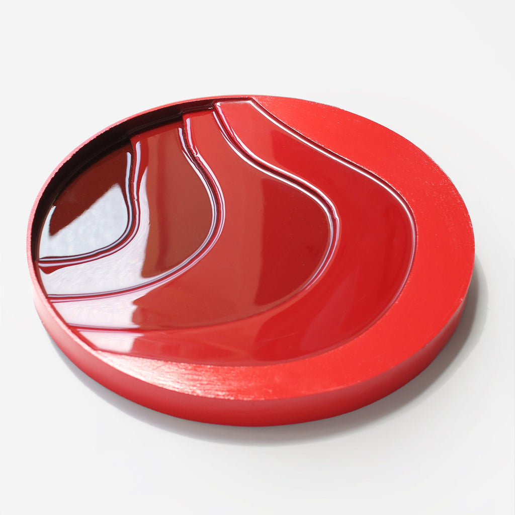 RED - 30 CM DIAMETER ROUND PAINTING