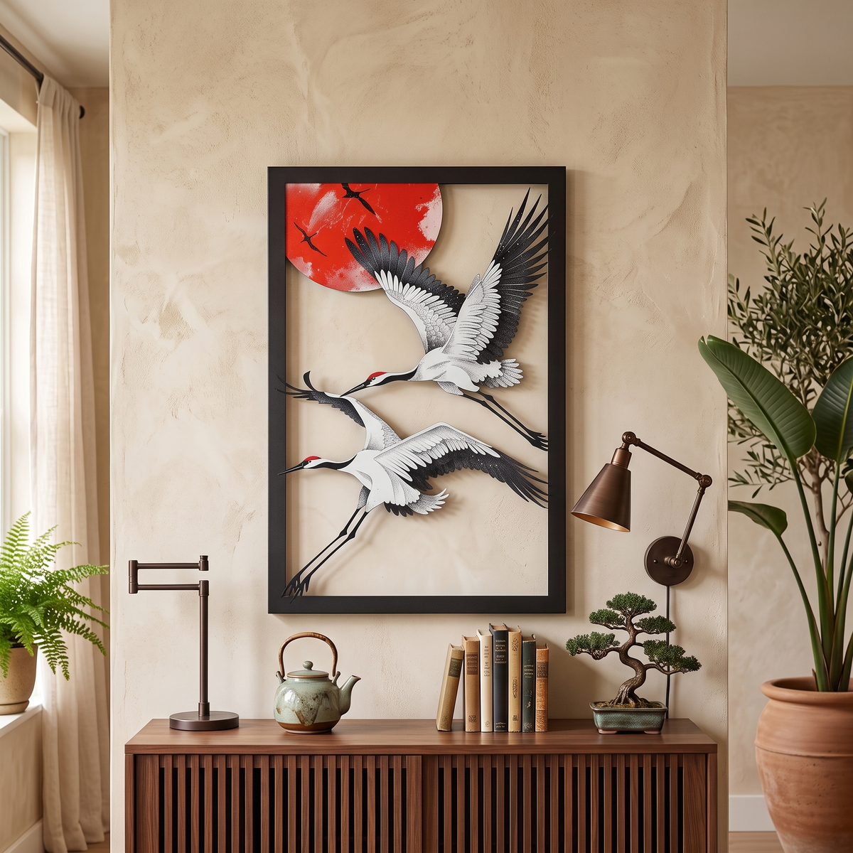 Crane Birds Metal Wall Art