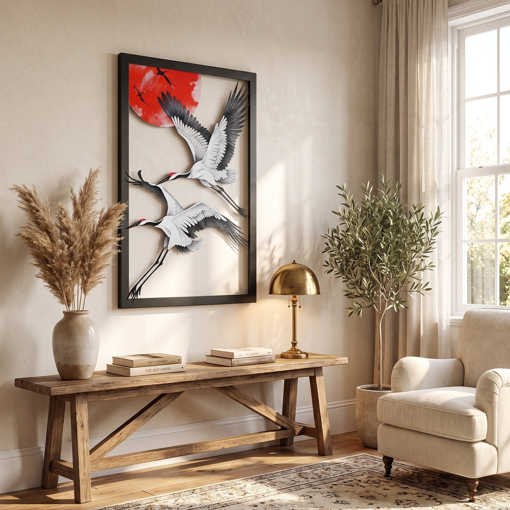 Crane Birds Metal Wall Art