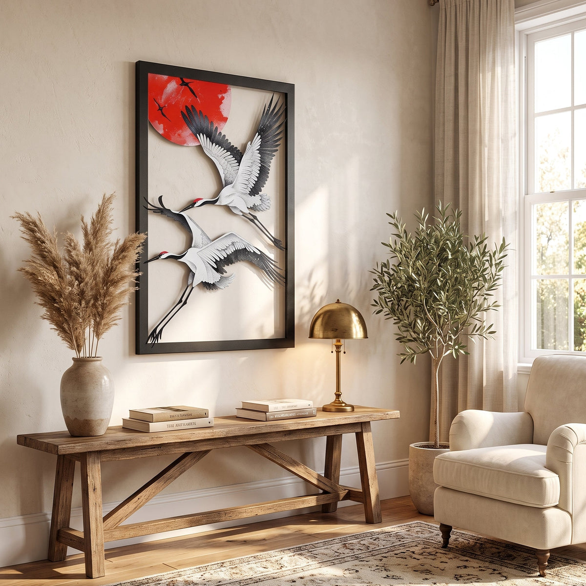 Crane Birds Metal Wall Art