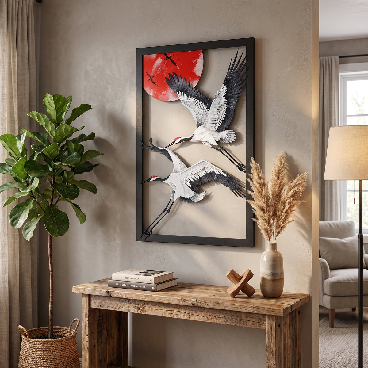 Crane Birds Metal Wall Art