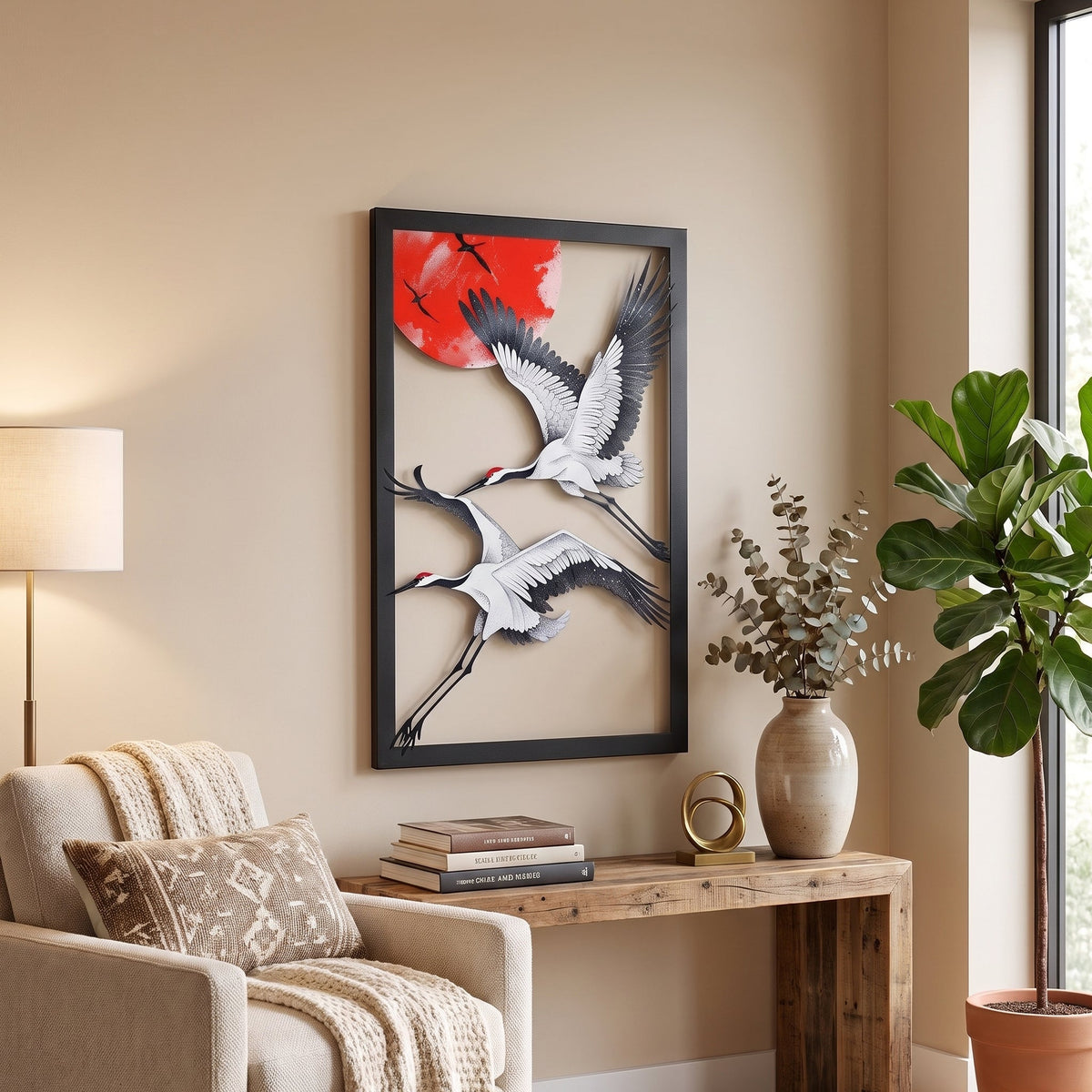 Crane Birds Metal Wall Art