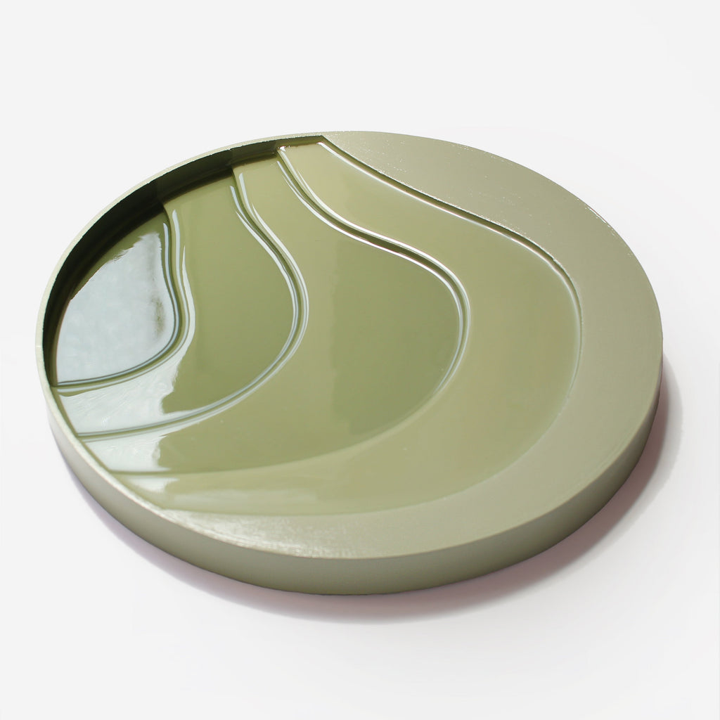 SOFT GREEN - 30 cm ROUND PAINTING
