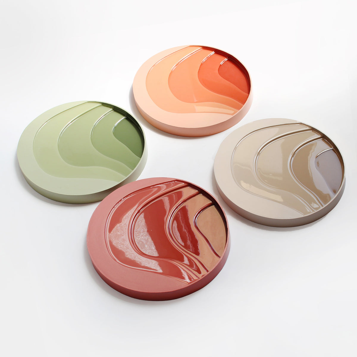 SOFT GREEN - 30 cm ROUND PAINTING