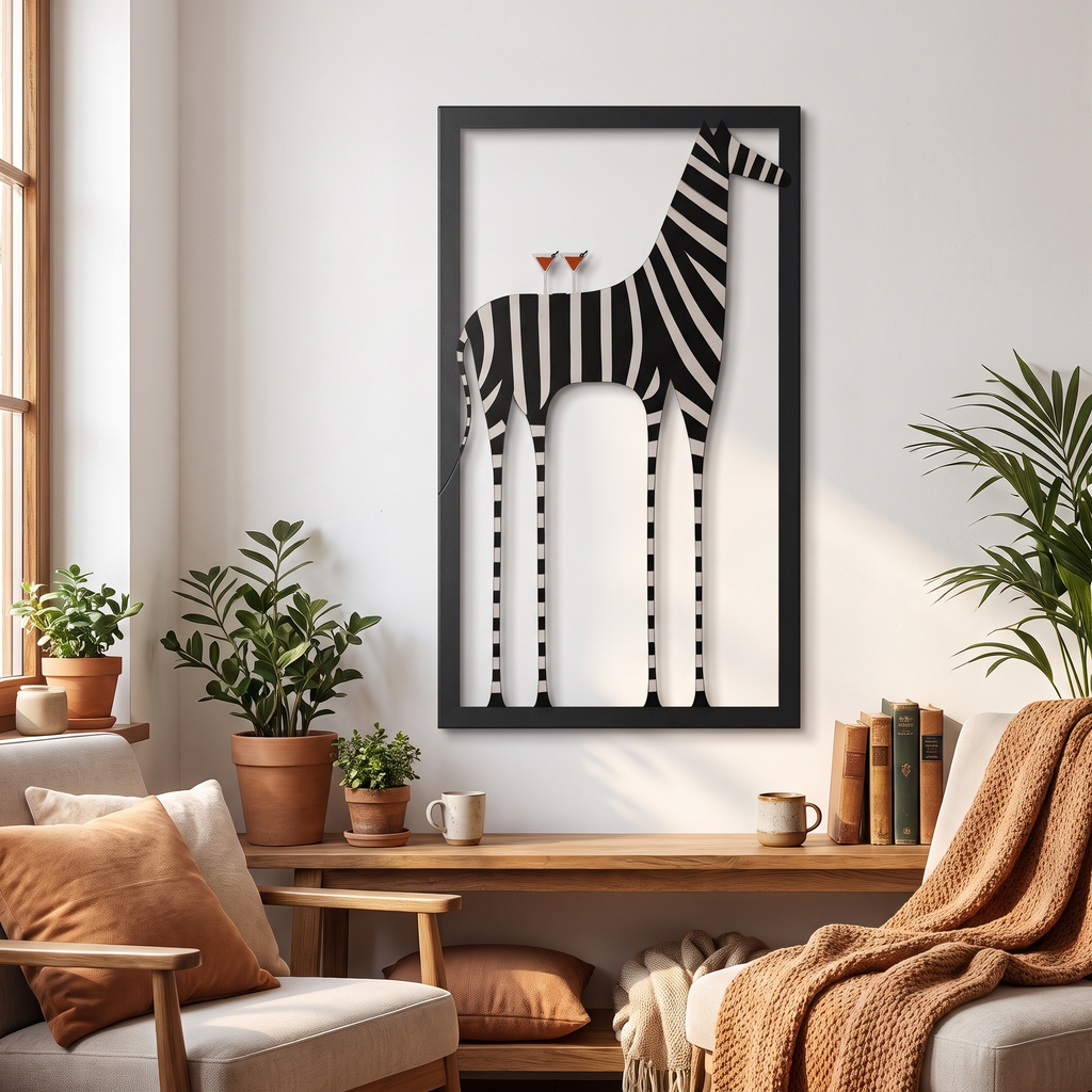 Zebra Metal Wall Art