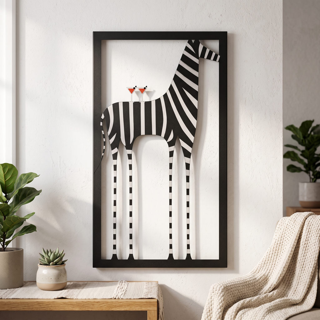 Zebra Metal Wall Art