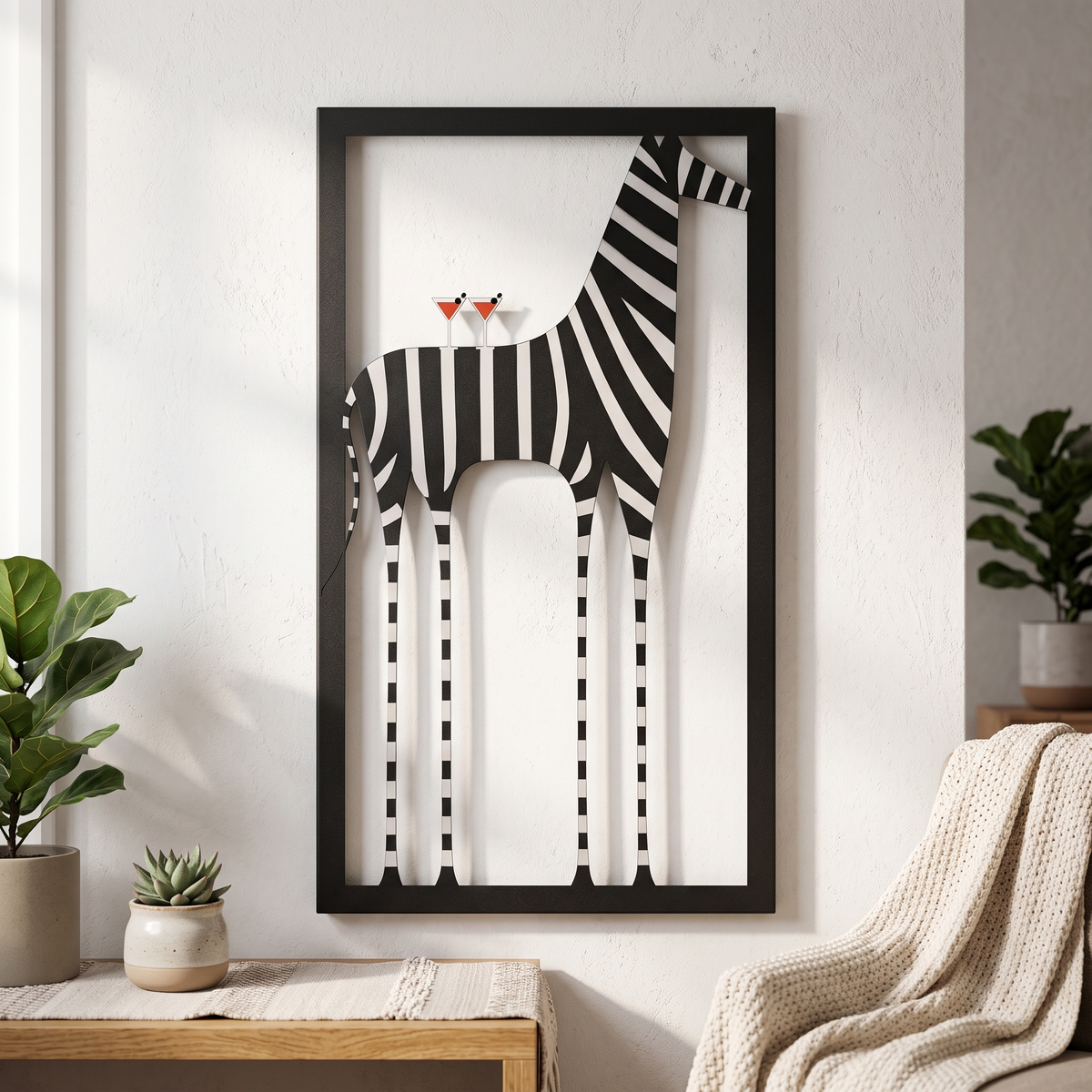 Zebra Metal Wall Art