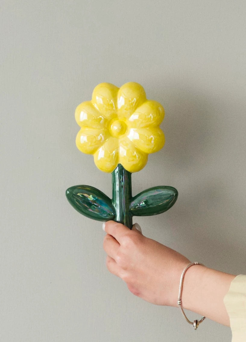 Balloon Flower Ceramic Wall Decor - Yellow Daisy