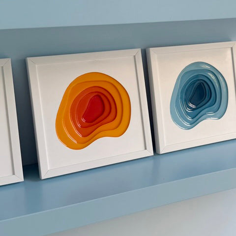 MINI OCEAN - FRAMED - 30 cm SQUARE PAINTING