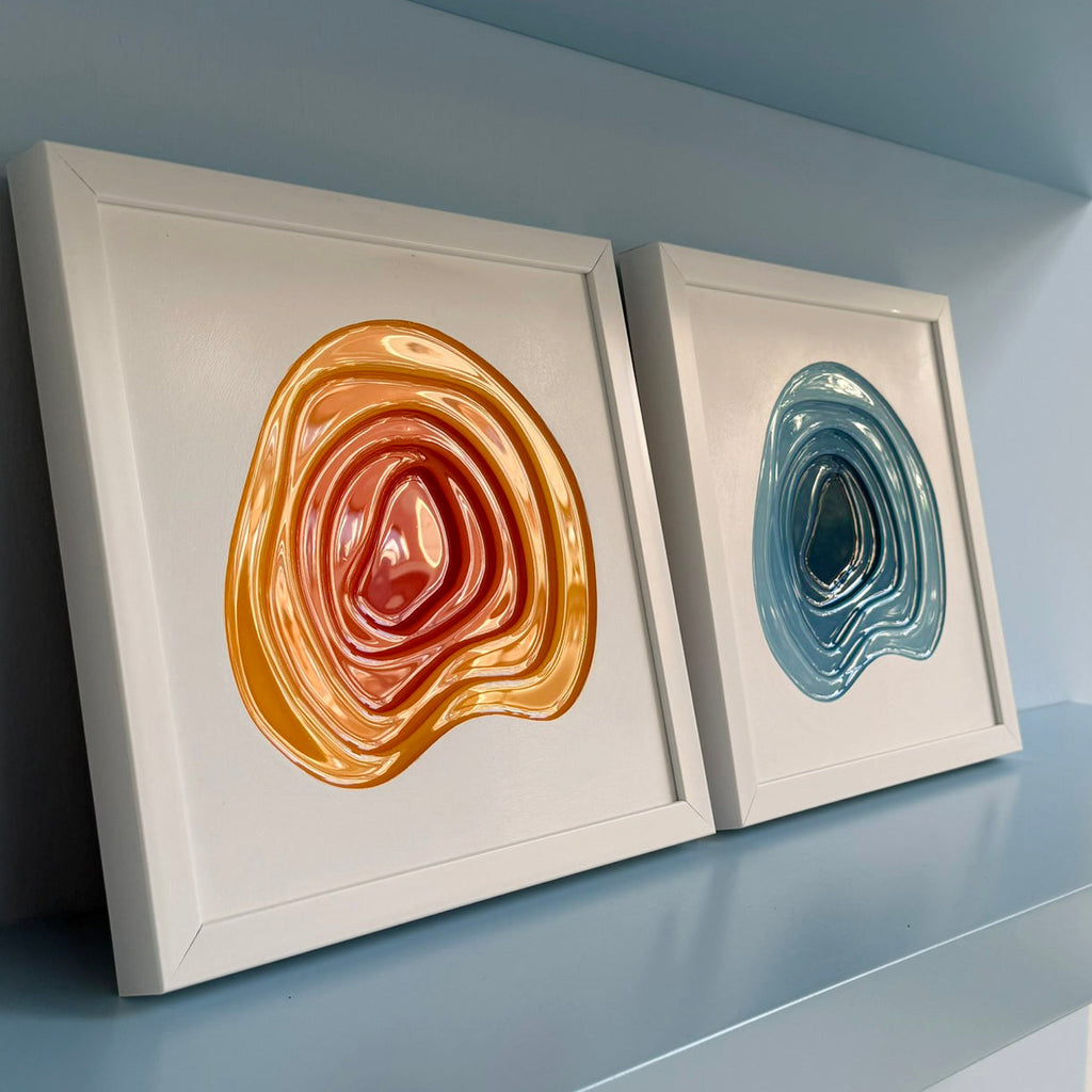 MINI OCEAN - FRAMED - 30 cm SQUARE PAINTING