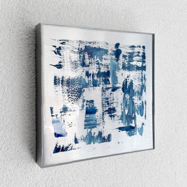 METAL PAINTING - METALLIC BLUE - 30 x 30 cm