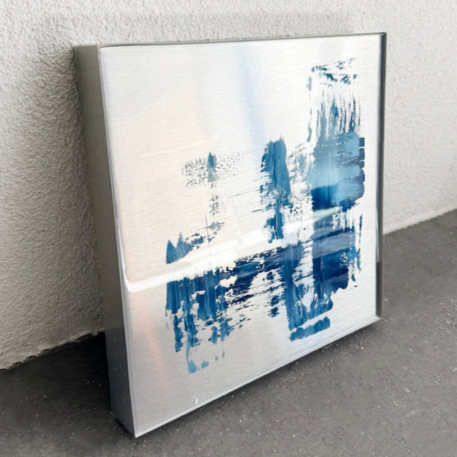 METAL PAINTING - METALLIC BLUE - 30 x 30 cm