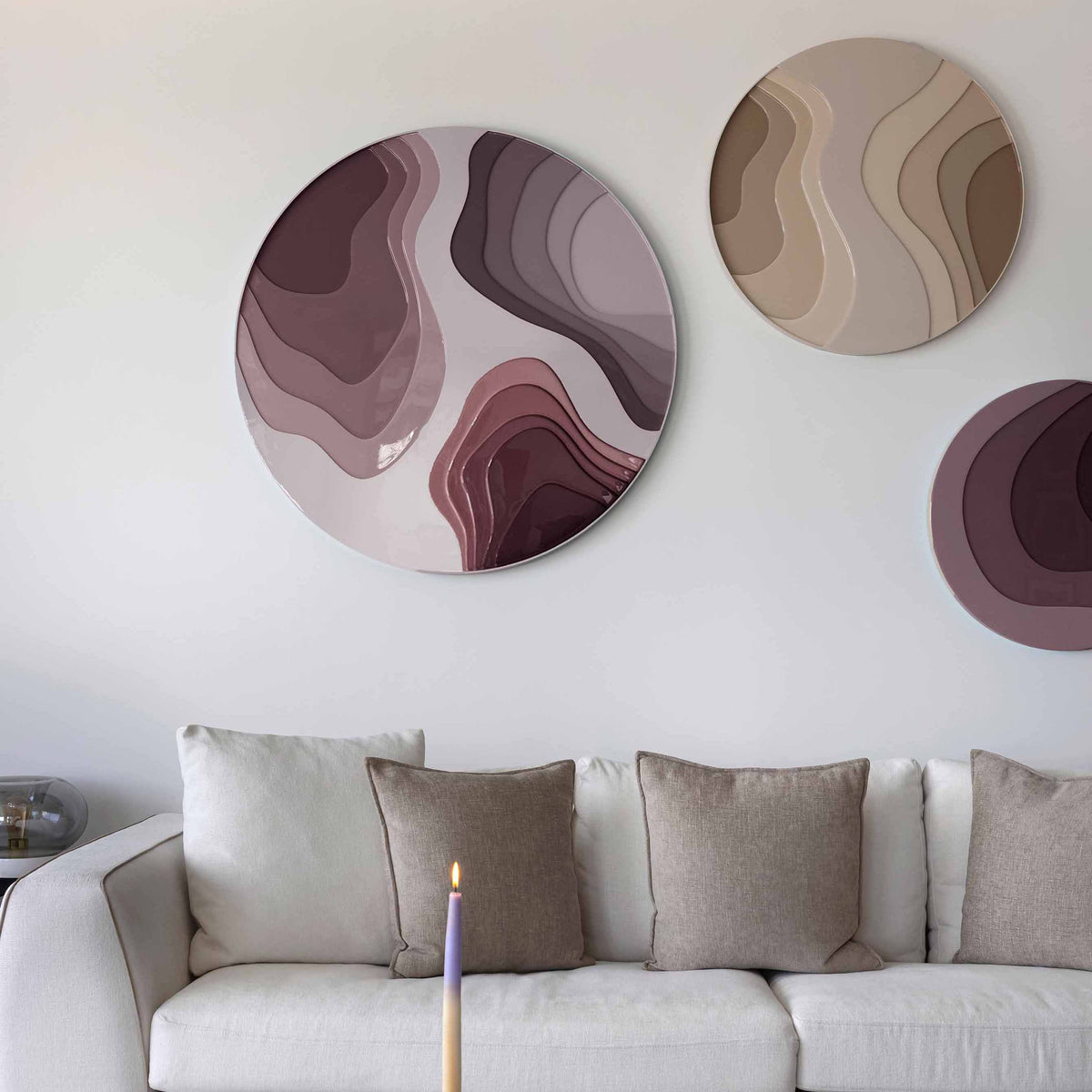 PLUM - 60 CM ROUND PAINTING