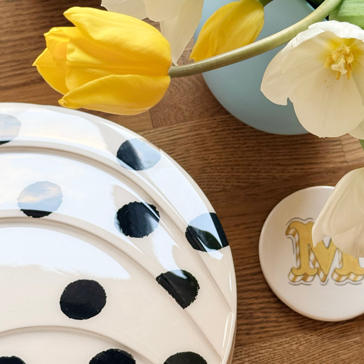 POLKA DOT YUVY I - ROUND PAINTING