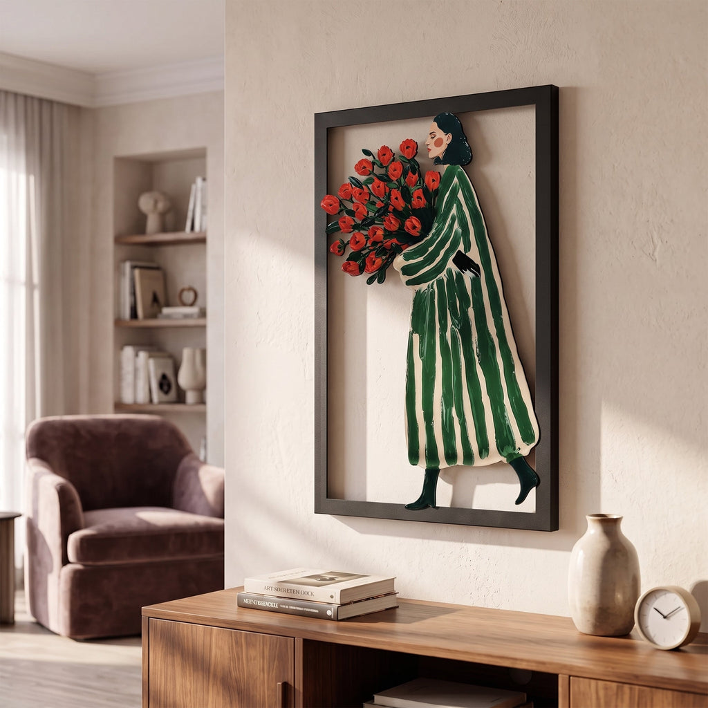 Rose Lady Metal Wall Art