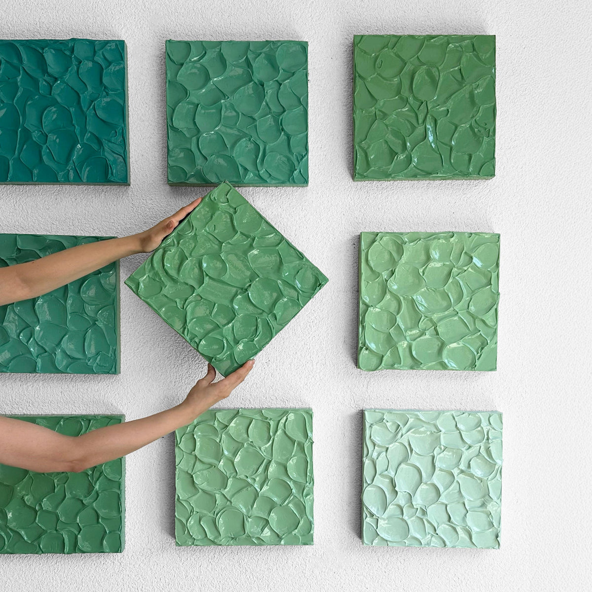 Textured Painting Set - 30 x 30 cm - 9-Piece Square Painting / BITS