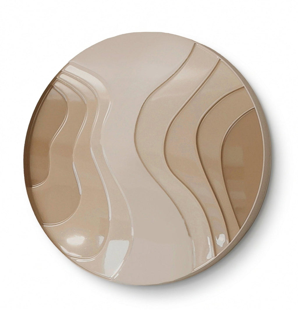 BEIGE GRAY - 60 CM ROUND PAINTING